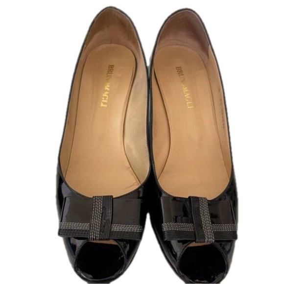 Bruno Magli Low Wedges Patent leather size 8.5 Black - Picture 3 of 9